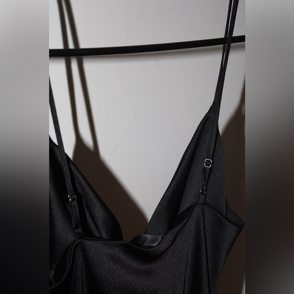 Satin JetBlack mini slip dress from dynamite, XS - Picture 10 of 12